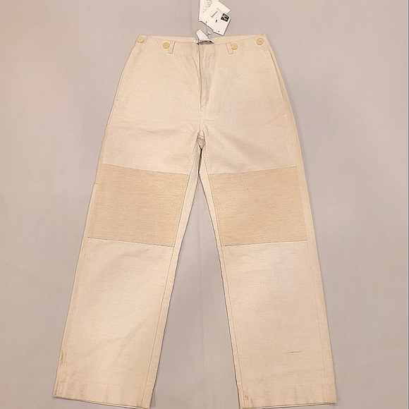 NWT$895 TRE Natalie Ratabesi Missy Two Tone Linen Cotton Trousers Wide Leg Pants - Picture 9 of 16
